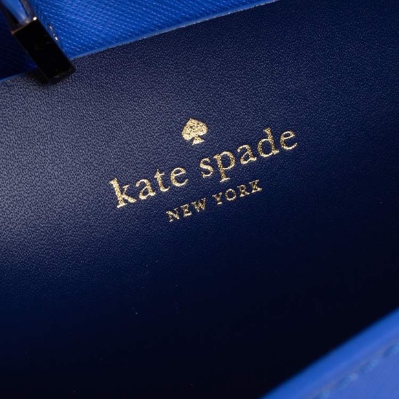Kate Spade Blue Leather Bow Flap Crossbody Spacious Shoulder Bag 👜 Fits📱💄💵 - Picture 7 of 16